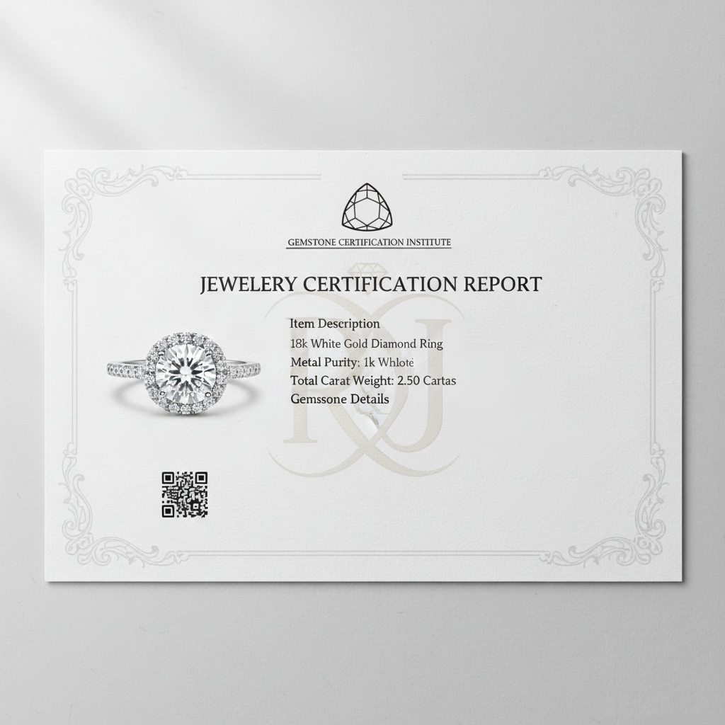 Jewelry Certificate Sample