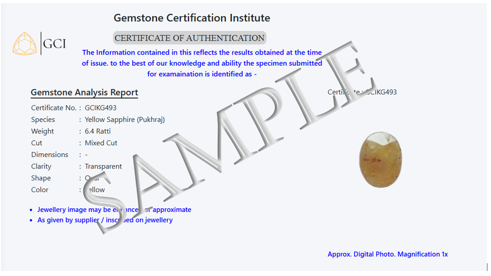 PVC Certificate Sample